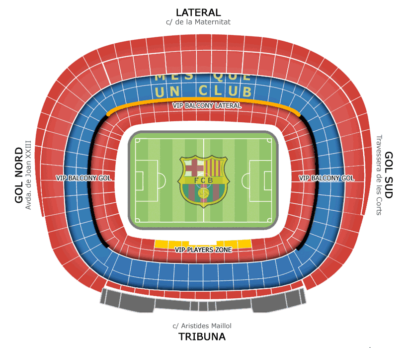 The VIP categories at Camp Nou